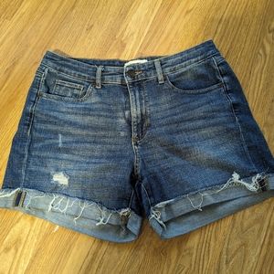 Distressed Denim Shorts